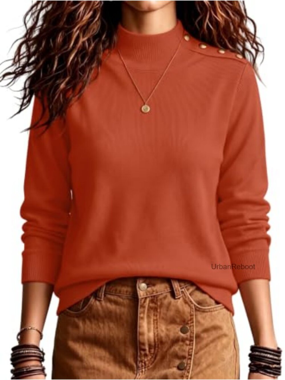 Zeagoo Womens Mock Neck Turtleneck Long Sleeve Knit Pullover Sweater